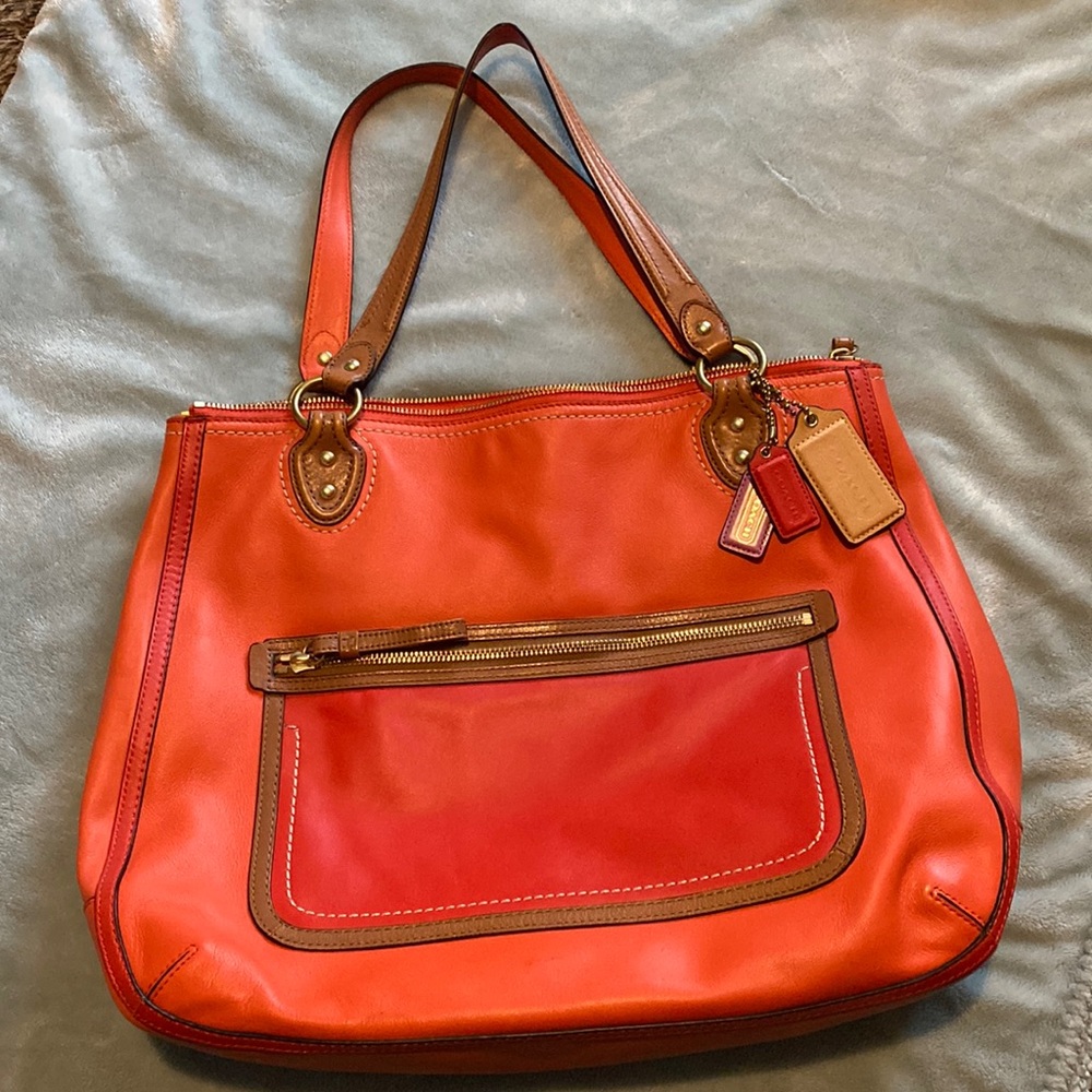 Orange coach purse